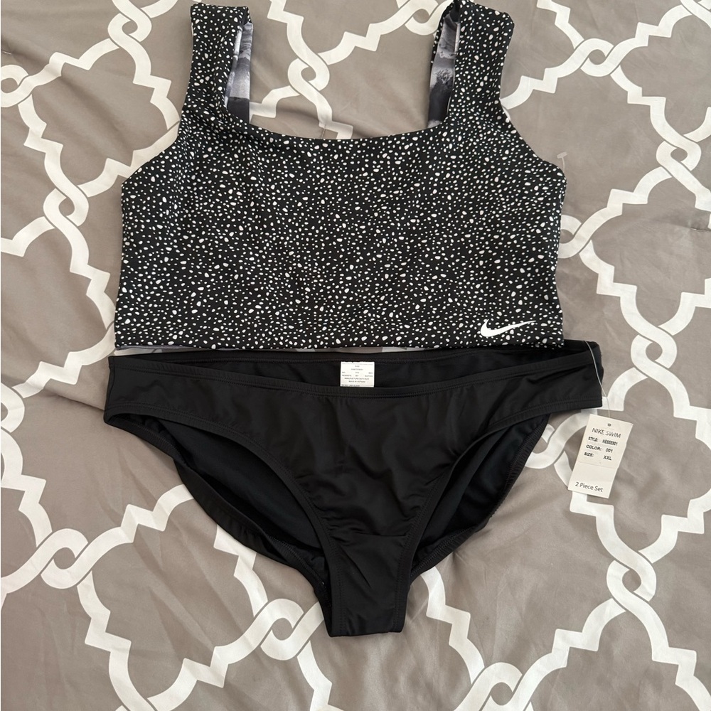 Nike Black and White One Piece Swimsuit